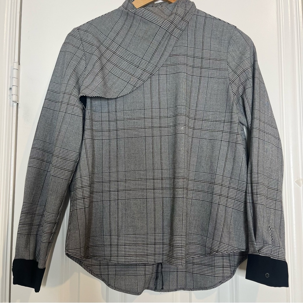 Zara Basic Black and White Houndstooth Top